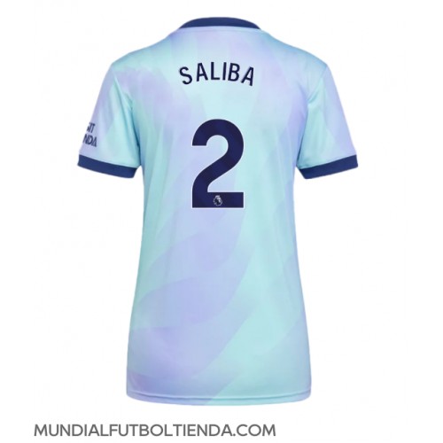 Camiseta Arsenal William Saliba #2 Tercera Equipación Replica 2024-25 para mujer mangas cortas